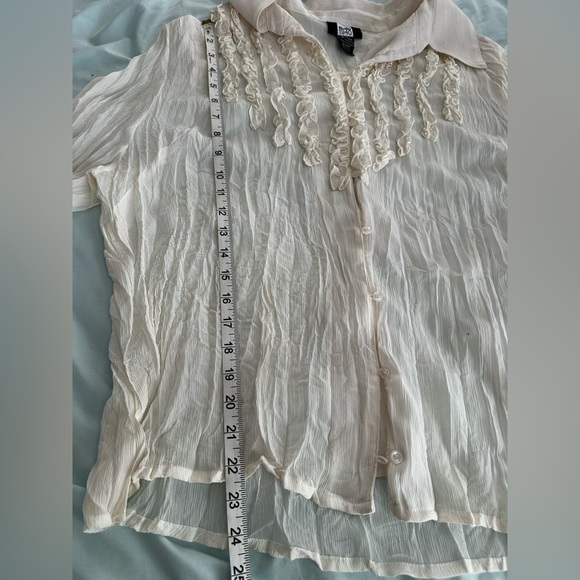Studio 1940 Blouse Women’s 22/24W Y2K Sheer Ruffle Fairy Ethereal Cottagecore. - Picture 4 of 16